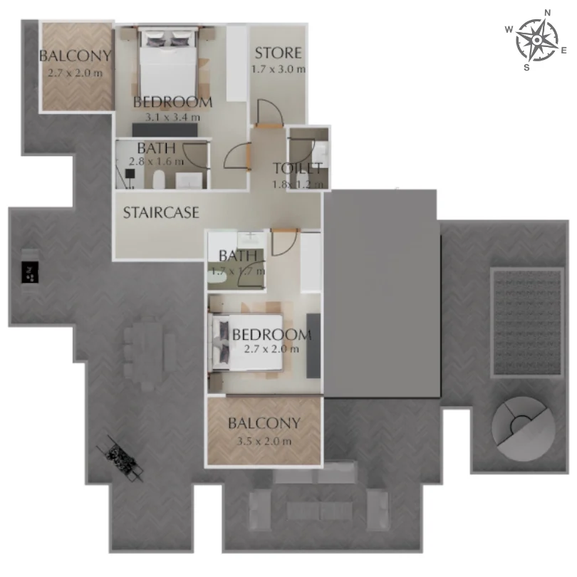 3B Floorplan T2-01-F27