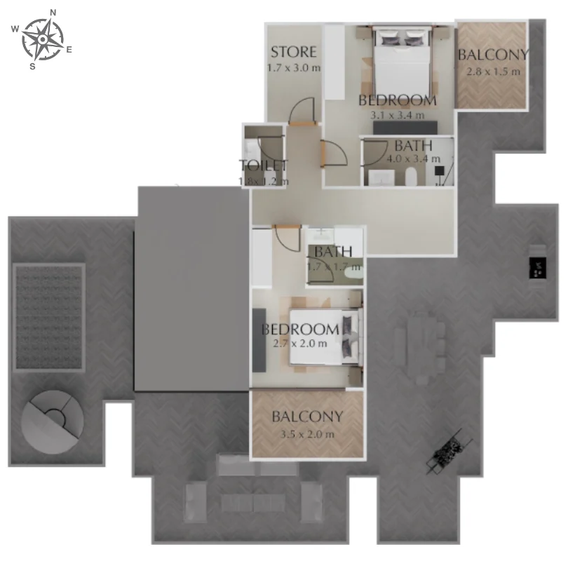 3B Floorplan T2-02-F27